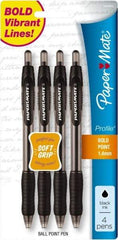 Paper Mate - 1mm Ball Point Retractable Ball Point Pen - Black - Strong Tooling