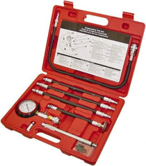 Lang - 8 Piece Dial Engine Compression Test Kit - 300 Max Pressure, 0 to 300 PSI (0 to 21 Kg/cm2) Scale - Strong Tooling