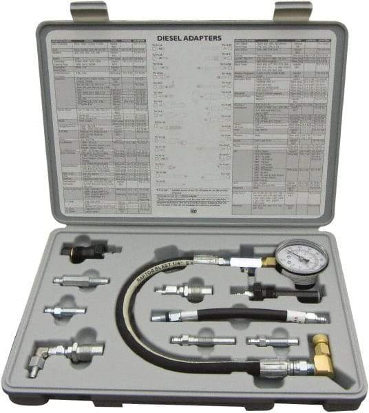 Lang - 10 Piece Dial Engine Compression Test Kit - 1,000 Max Pressure, PSI Scale - Strong Tooling