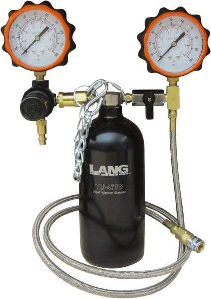 Lang - 4' Hose Length, 100 Max psi, Mechanical Automotive Fuel Injection Cleaner/Gauge - 1 Lb Graduation - Strong Tooling