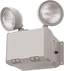 Lithonia Lighting - 2 Heads, 120/277 VAC, Thermoplastic, LED Emergency Light - 2.7 Watts, 8-3/8" Long x 12-7/8" High x 6" Wide, Sealed Nickel Cadmium Battery - Strong Tooling