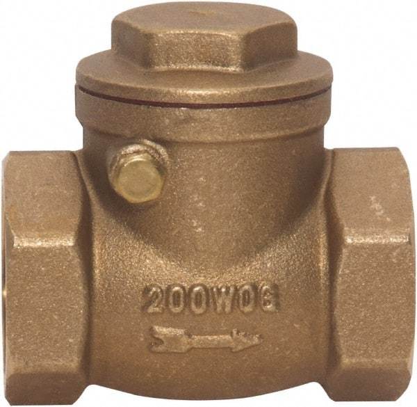 Value Collection - 1" Brass Check Valve - Check Swing, FNPT x FNPT, 200 WOG - Strong Tooling