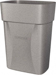 Made in USA - 14 Qt Gray Rectangle Trash Can - Polyethylene, None Graphic, Lid Not Included - Strong Tooling