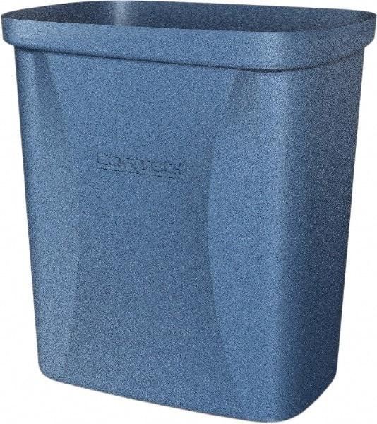 Made in USA - 10 Qt Blue Rectangle Trash Can - Polyethylene, None Graphic, Lid Not Included - Strong Tooling