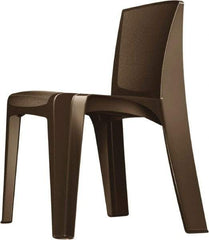 Made in USA - Polyethylene Brown Stacking Chair - Brown Frame, 21" Wide x 21" Deep x 30" High - Strong Tooling