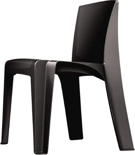 Made in USA - Polyethylene Black Stacking Chair - Black Frame, 21" Wide x 21" Deep x 30" High - Strong Tooling