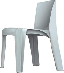 Made in USA - Polyethylene Fog Gray Stacking Chair - Gray Frame, 21" Wide x 21" Deep x 30" High - Strong Tooling