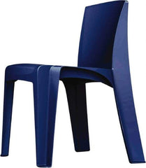 Made in USA - Polyethylene Slate Blue Stacking Chair - Slate Blue Frame, 21" Wide x 21" Deep x 30" High - Strong Tooling