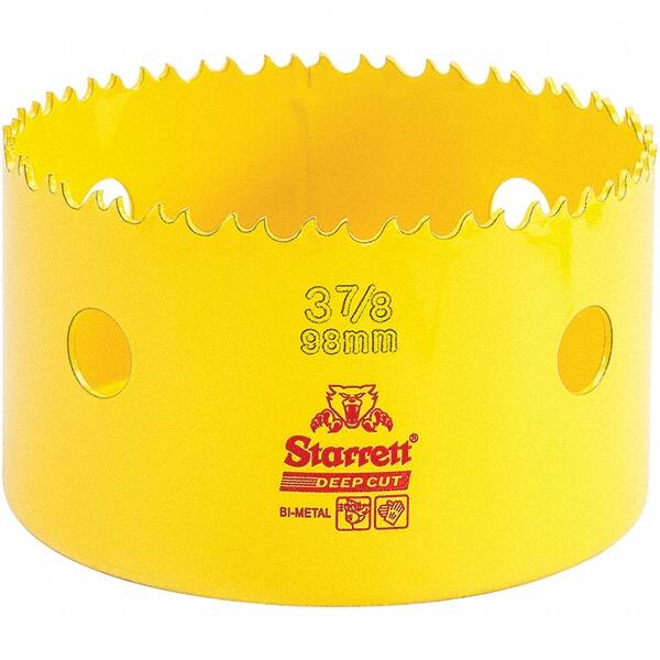 Starrett - 3-7/8" Diam, 2" Cutting Depth, Hole Saw - High Speed Steel Saw, Toothed Edge - Strong Tooling