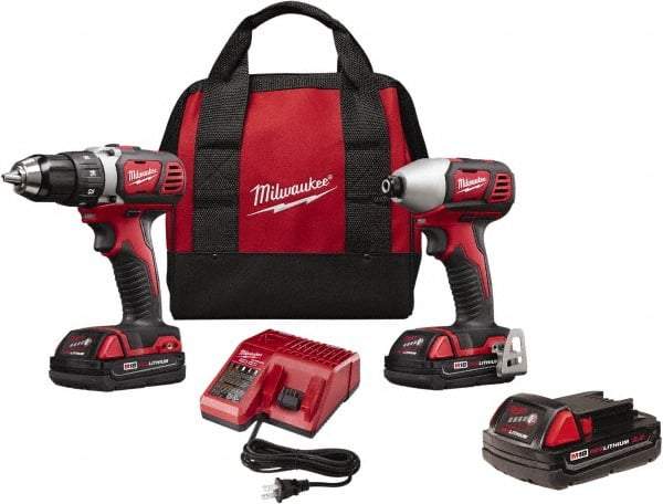 Milwaukee Tool - 18 Volt Cordless Tool Combination Kit - Includes Compact Drill/Driver & Impact Driver, Lithium-Ion Battery Included - Strong Tooling