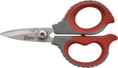 Clauss - 1/2" LOC, 6" OAL Stainless Steel High Leverage Scissors - Ambidextrous, Full Serrated, Glass-Filled Nylon Straight Handle, For Cutting, Electrical Use - Strong Tooling