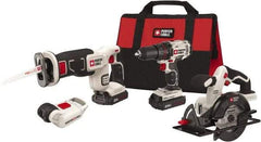 Porter-Cable - 20 Volt Cordless Tool Combination Kit - Includes 1/2" Drill/Driver, 5-1/2" Circular Saw, Compact Reciprocating Saw & Work Light, Lithium-Ion Battery Included - Strong Tooling