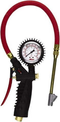 Milton - 0 to 230 psi Dial Straight Foot Dual Head Tire Pressure Gauge - 15' Hose Length - Strong Tooling