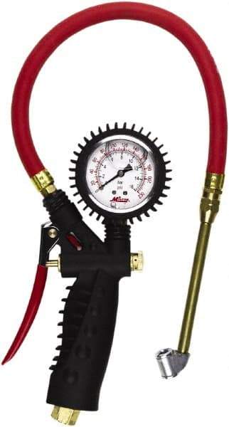 Milton - 0 to 230 psi Dial Dual Head Tire Pressure Gauge - 15' Hose Length - Strong Tooling