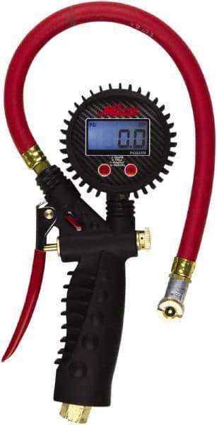 Milton - 0 to 255 psi Digital Ball Foot Tire Pressure Gauge - AAA Battery, 15' Hose Length - Strong Tooling