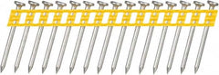 DeWALT - 13 Gauge 0.102" Shank Diam 1-1/2" Long Concrete Nails for Power Nailers - Steel, Zinc Finish, Smooth Shank, Angled Stick Plastic Collation, Round Head - Strong Tooling