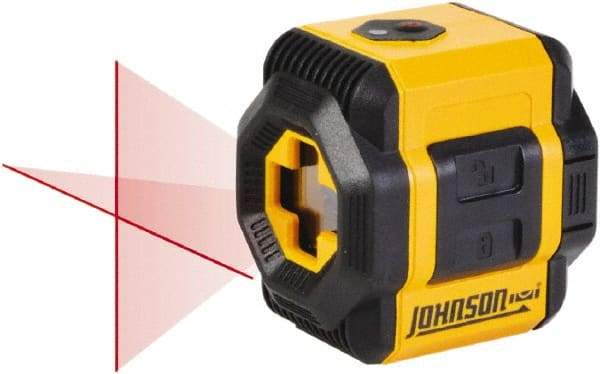 Johnson Level & Tool - 2 Beam 30' Max Range Self Leveling Cross Line Laser - Red Beam, 3/16" at 30' Accuracy - Strong Tooling