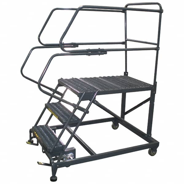 Ballymore - 66" 3 Step Single Entry Work Platform - Rolling Work Platform, 800 Lb Capacity, 30" Platform Height, 33" Base Width x 77" Base Depth, Grip Strut - Strong Tooling