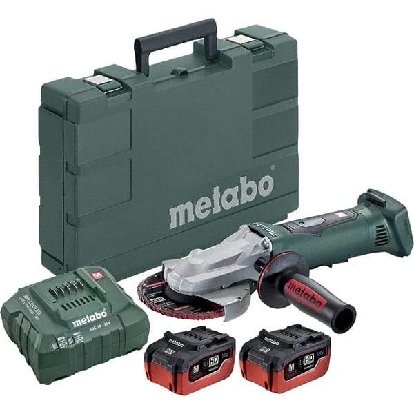 Metabo - 5" Wheel Diam, 8,000 RPM, Cordless Angle & Disc Grinder - 5/8-11 Spindle - Strong Tooling