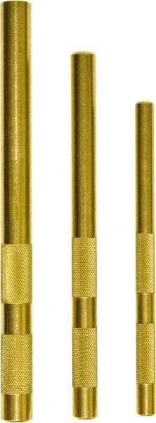 Mayhew - 3 Piece, 3/8 to 5/8", Drift Punch Set - Round Shank, Brass, Comes in Plastic Tray - Strong Tooling