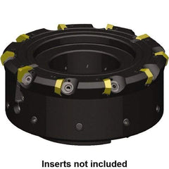 Kennametal - 10 Inserts, 125mm Cutter Diam, 1.09mm Max Depth of Cut, Indexable High-Feed Face Mill - 40mm Arbor Hole Diam, 62.97mm High, KCFM Toolholder, HDHN07008SR, SDHN1204ZZSN4W Inserts, Series KCFM - Strong Tooling