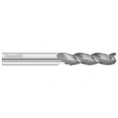 10mm Dia. x 100mm Overall Length 3-Flute 1mm C/R Solid Carbide SE End Mill-Round Shank-Center Cut-Uncoated - Strong Tooling