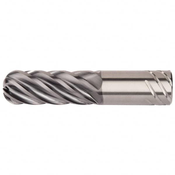 Kennametal - 1-1/4", 6 Flute, Single End, Solid Carbide, 0.03" Corner Radius End Mill - 7" OAL, 38° Helix, Right Hand Flute, 4" LOC, Right Hand Cut - Strong Tooling