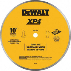 DeWALT - 10" Diam, 15.88mm Arbor Hole Diam, Continuous Edge Tooth Wet & Dry Cut Saw Blade - Steel, Smooth Action, Standard Round Arbor - Strong Tooling