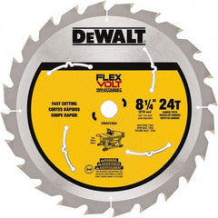 DeWALT - 8-1/4" Diam, 15.88mm Arbor Hole Diam, 24 Tooth Wet & Dry Cut Saw Blade - Steel, Smooth Action, Standard Round Arbor - Strong Tooling