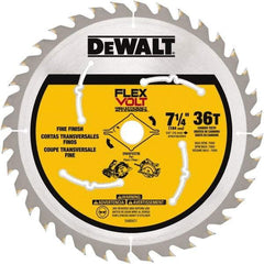 DeWALT - 7-1/4" Diam, 15.88mm Arbor Hole Diam, 36 Tooth Wet & Dry Cut Saw Blade - Steel, Smooth Action, Standard Round Arbor - Strong Tooling