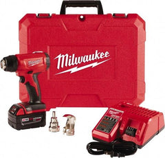 Milwaukee Tool - 0 to 875°F Heat Setting, 6 CFM Air Flow, Heat Gun Kit - 18 Volts, 5 Amps, 360 Watts - Strong Tooling