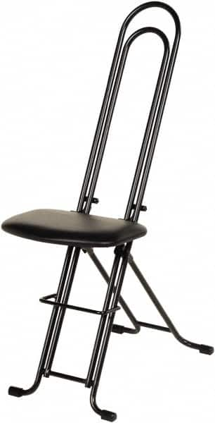 Vestil - 12-3/4" Wide x 19-3/8" Deep x 18-1/2" & 33" High, Steel Folding Chair with 1" Padded Seat - Black - Strong Tooling