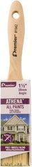 Premier Paint Roller - 1-1/2" Flat Polyester/Natural General Purpose Paint Brush - 2-1/4" Bristle Length, 5" Wood Beavertail Handle - Strong Tooling