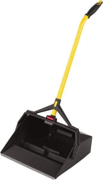 Rubbermaid - 16-7/8" Wide x 29" Deep x 12" High Handheld Dustpan - Plastic Body, 27" Handle, Black - Strong Tooling