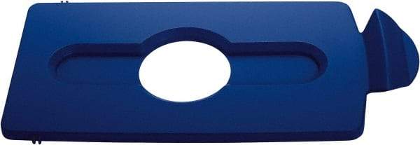 Rubbermaid - Rectangle Lid for Use with 23 Gal Rectangular Recycle Containers - Blue, Polypropylene, For Slim Jim Trash Cans - Strong Tooling