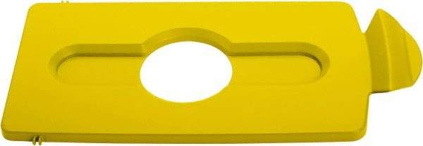 Rubbermaid - Rectangle Lid for Use with 23 Gal Rectangular Recycle Containers - Yellow, Polypropylene, For Slim Jim Trash Cans - Strong Tooling