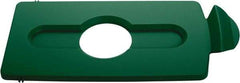 Rubbermaid - Rectangle Lid for Use with 23 Gal Rectangular Recycle Containers - Green, Polypropylene, For Slim Jim Trash Cans - Strong Tooling