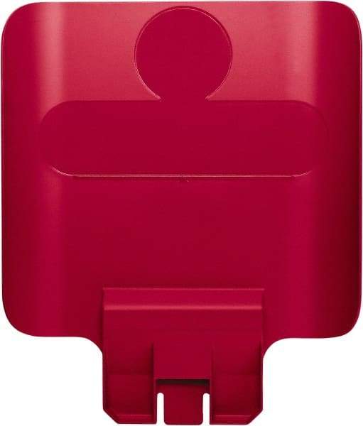 Rubbermaid - Square Lid for Use with 23 Gal Rectangular Recycle Containers - Red, Polypropylene, For Slim Jim Trash Cans - Strong Tooling