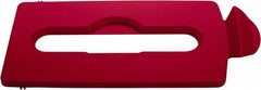 Rubbermaid - Rectangle Lid for Use with 23 Gal Rectangular Recycle Containers - Red, Polypropylene, For Slim Jim Trash Cans - Strong Tooling