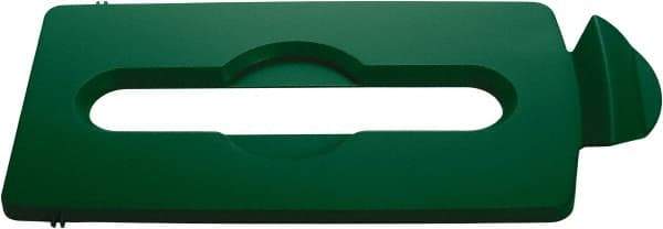 Rubbermaid - Rectangle Lid for Use with 23 Gal Rectangular Recycle Containers - Green, Polypropylene, For Slim Jim Trash Cans - Strong Tooling