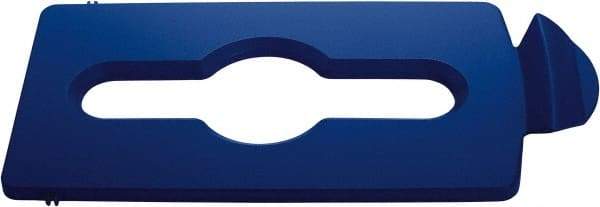 Rubbermaid - Rectangle Lid for Use with 23 Gal Rectangular Recycle Containers - Blue, Polypropylene, For Slim Jim Trash Cans - Strong Tooling