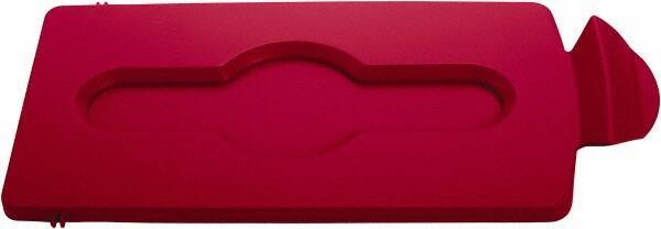 Rubbermaid - Rectangle Lid for Use with 23 Gal Rectangular Recycle Containers - Red, Polypropylene, For Slim Jim Trash Cans - Strong Tooling