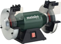 Metabo - 6" Wheel Diam x 3/4" Wheel Width, 0.4 hp Bench Grinder - 1/2" Arbor Hole Diam, 1 Phase, 3,570 Max RPM, 120 Volts - Strong Tooling