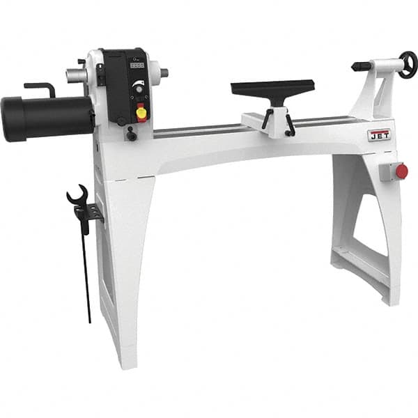 Jet - 18-1/2" Swing, 40" Distance Between Center, Woodworking Lathe - 2MT Headstock, 40 to 3,200 RPM, 4" Quill Travel - Strong Tooling