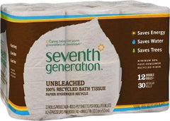 Seventh Generation - 1,600' Roll Length x 3.7" Sheet Width, Standard Roll Toilet Tissue - 400 Sheets per Roll, 2 Ply, Natural, Recycled Fiber - Strong Tooling