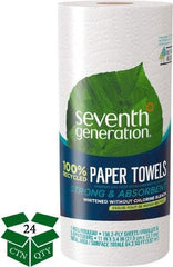 Seventh Generation - Perforated Roll of 2 Ply White Paper Towels - 11" Wide, No Added Dyes or Fragrances, 100% Recycled - Strong Tooling