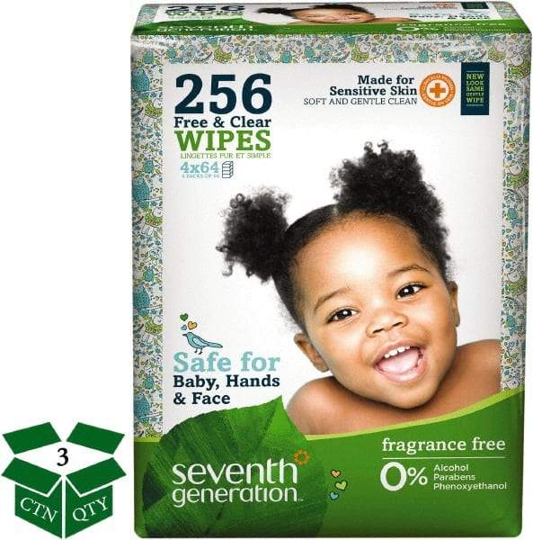 Seventh Generation - Pre-Moistened Baby Wipes - Refill, 7" x 7" Sheet Size, White - Strong Tooling