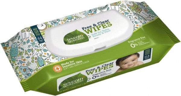 Seventh Generation - Pre-Moistened Baby Wipes - Pop-Up, 7" x 7" Sheet Size, White - Strong Tooling