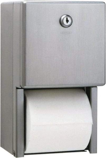 Bobrick - Standard Double Roll Stainless Steel Toilet Tissue Dispenser - 6-1/4" Wide x 11" High x 6" Deep, Silver - Strong Tooling