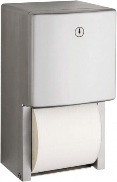 Bobrick - Standard Double Roll Stainless Steel Toilet Tissue Dispenser - 6.1667" Wide x 11" High x 5-15/16" Deep, Silver - Strong Tooling